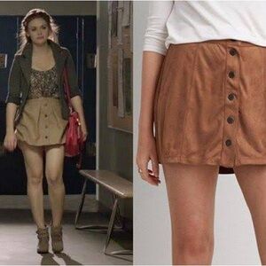J. Crew Brown Button-Front Skirt